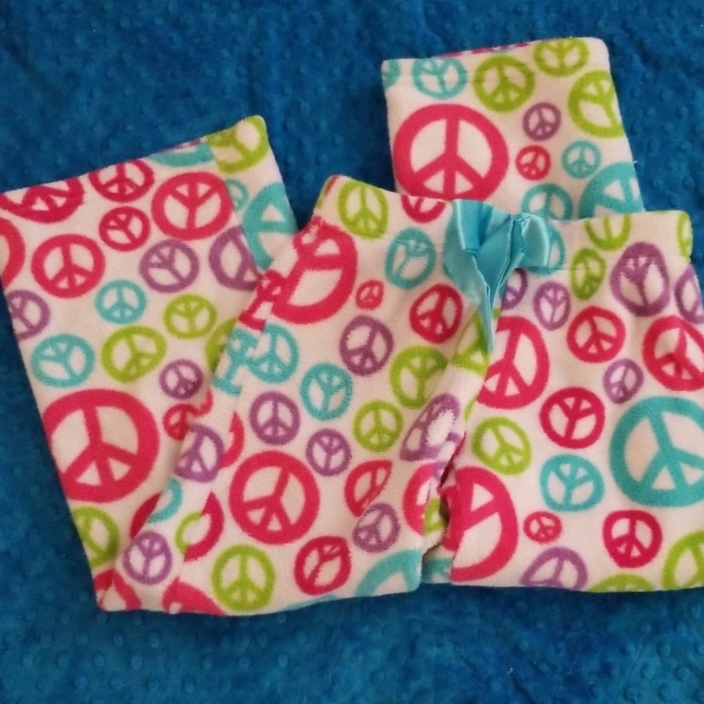 Bright peace fleece pants